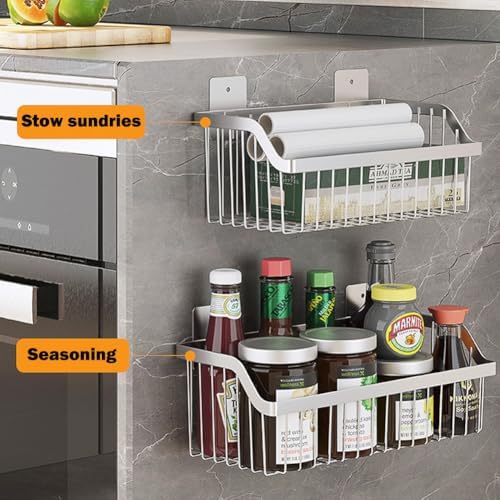 Stainless Steel Hanging Wire Basket Organizer - L 13.78Inch for Cabinet Pantry, Kitchen, Bathroom Storage - Image 4