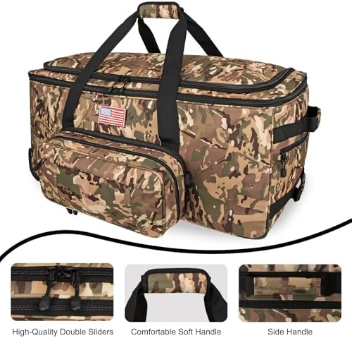 150L Large Rolling Duffle Bag with Wheels, Heavy Duty 32'' Tri-Wheel Gear Hauler for Camping,Moving Sports Equipment,Military & Airline Checked Bag Approved,Camo - Image 4