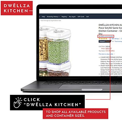 DWËLLZA KITCHEN Pasta Storage Containers for Pantry - Set of 2 White Airtight Spaghetti Container Storage - Ideal for Spaghetti & Noodles, Kitchen Pantry Organization and Storage, Keeps Food Fresh - Image 3