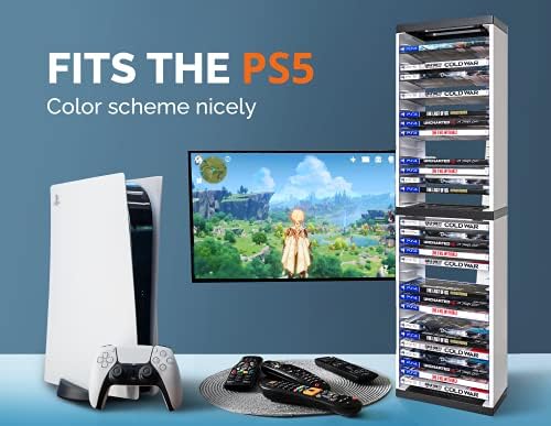 Video Game Storage Tower for PS5/PS4, 36 Disc Game Holder 6.6 x 4.7 x 29 In - Image 6
