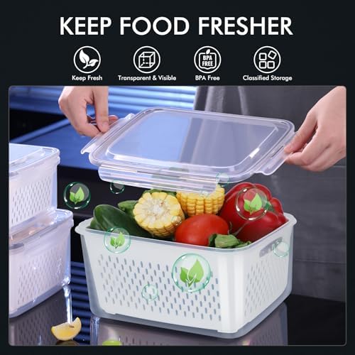 HOTEC 5-Pack Fruit Storage Container for Fridge, Food Storage Containers - Image 3