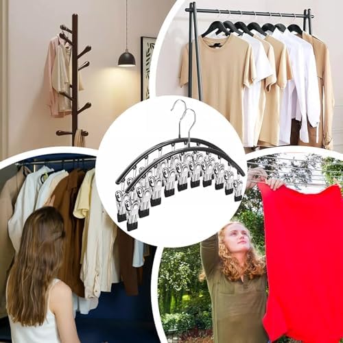 Legging Hangers for Closet Organizer, Hat Hangers for Closet 2 Pack with 10 Clips Holds 20 Leggings, Legging Hanger, Pants Storage Organizer Suitable for Socks, Panties, Underwear, Pants - Image 7