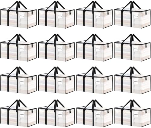 ukeetap 16 Pack Extra Large Clothes Storage Bins with Lids, Clear by ukeetap