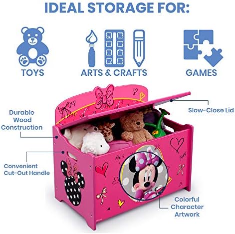 Delta Children Deluxe Toy Box, Disney Minnie Mouse - Image 4