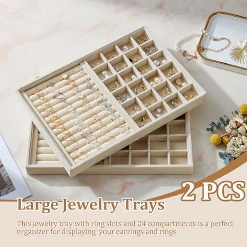 Large Velvet Jewelry Tray Display Drawer Inserts 2 Pack - Image 2