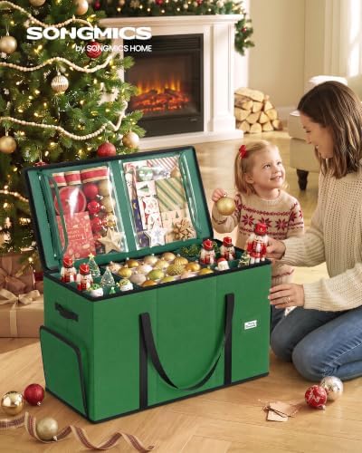 SONGMICS Christmas Ornament Storage Box with Dividers, 4 Tiers - Image 2