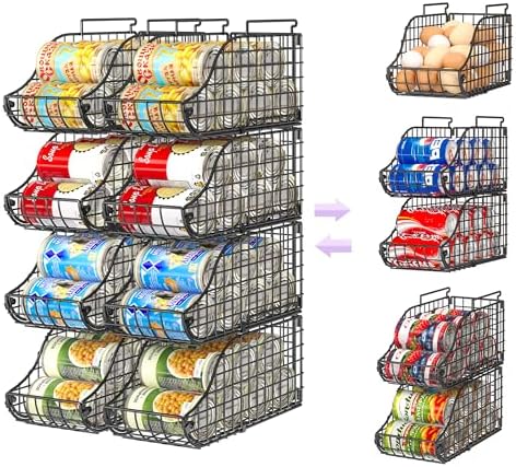 Sonyabecca 8 Pack Stackable Can Organizer for Pantry Cabinet Food Storage by Sonyabecca