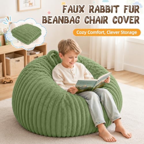 Bean Bag Cover No Filler Stuffed Animal Storage Bean Bag Chair Cover - Image 3