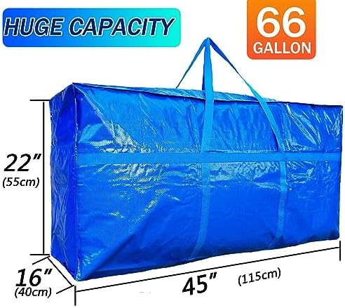 66 Gallon Extra Large Storage Bags, Huge Moving Bags Heavy Duty with Zipper - Image 2