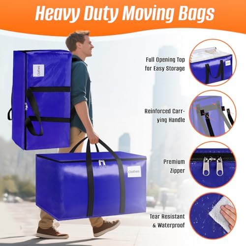 FabSpace Moving Bags with Backpack Straps & Carry Handles (20 Gallons, Count, 10) - Image 5