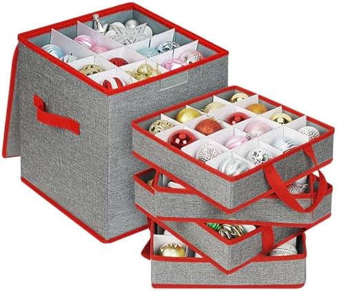 Christmas Ornament Storage Box Holds Up to 3 inch 64 Xmas Balls by UHAPEER
