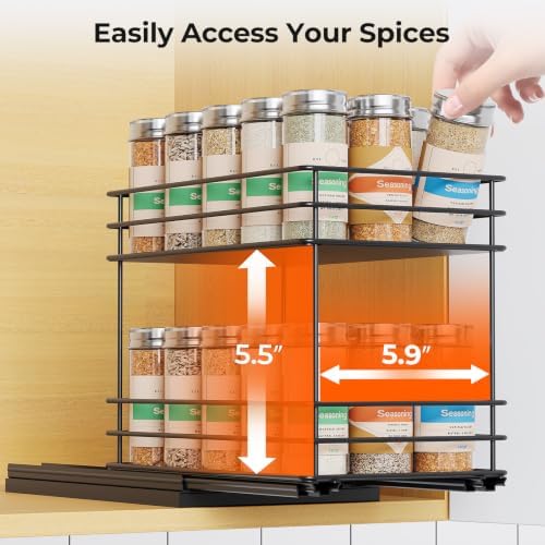 Mystozer Pull Out Spice Rack Organizer for Cabinet, Slide Out Spice Racks - Image 2