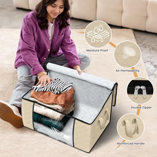 Fab totes 8 Pack Storage Bags for Clothes Blanket Storage Bins with Lids - Image 4