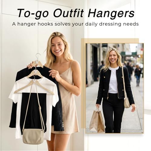 HOUSE DAY Space Saving Hangers 20 Pack, Clear Clothes Hanger Connector Hooks, Heavy Duty Hangers Space Saver, Premium College Dorm Room Essentials, Closet Organizers and Storage - Image 4