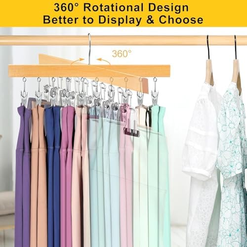 Legging Organizer for Closet, Pants Hangers with Clips - Image 3