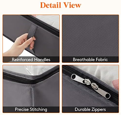 Lifewit 95L 2 Pack Under Bed Storage Container, Blanket Organizer, Gray - Image 4
