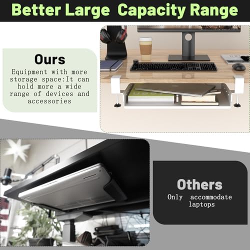 Under Desk Laptop Mount No Drill ,Compatible for MacBook,Mini (White) - Image 3