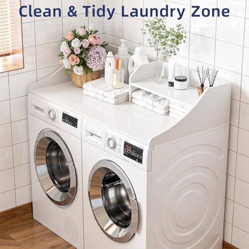 2-Tier 54" Width Washer Dryer Countertop for Laundry Room Organization - Image 4