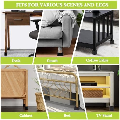 8 Pack Furniture Risers 3 Inch, Adjustable Bed Risers Heavy Duty for Table Desk Couch Chair Sofa Cabinet Bed Legs Dorm, Square Stackable Bed Raisers Blocks Lift Height 1", 2",3"or 4", Black - Image 3