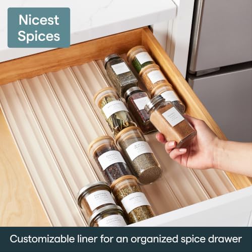 YouCopia SpiceLiner Adjustable Spice Drawer Liner, 10ft Roll, Sandstone, Seasoning and Spices Bottle Organizer Insert - Image 2