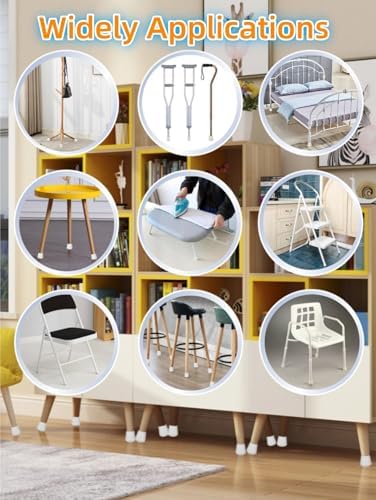Furnigear Chair Leg Tips Caps Non-Slip Rubber Leg Tips 5/8” Inner Diameter Chair Leg Floor Protectors Round White, 100 Pack - Image 5