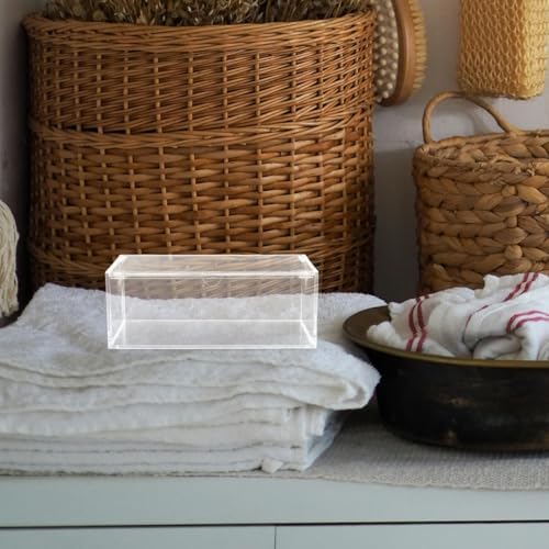 STOBAZA Acrylic Dryer Sheet Box with Lid, Large Capacity Laundry Pad Organizer for Bathroom and Laundry Room Storage and Organization - Image 3