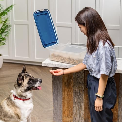 IRIS USA Dog Food Storage Container, Up to 11 lbs, Navy, Made in USA - Image 4