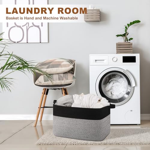 OIASKET 65L Extra Large Blanket Basket Living Room, 19.7"x15.8"x11.8" - Image 6