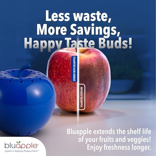 Bluapple Produce Saver Ethylene Gas Absorber - Fresh Fruit & Vegetable Storage for Refrigerator Crisper, Shelves & Fruit Bowls, Produce Keeper, Fruit Saver, Kitchen Must Haves, BPA-Free - 2-Pack - Image 4