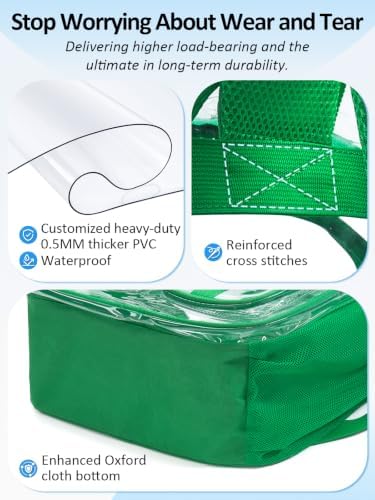 Clear Backpack for School, 17" Heavy Duty Double-Layer Clear Bookbag - Image 5