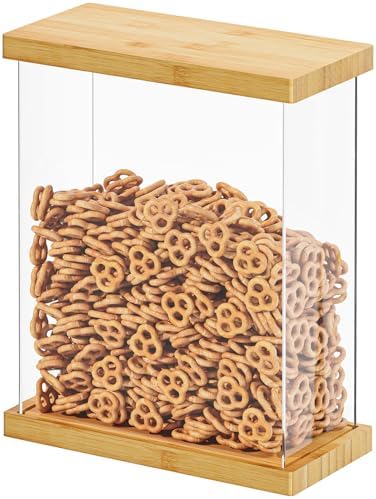 SpaceAid Bamboo Food Storage Container - Airtight Cereal Containers with Lids, Kitchen Cereal Canisters Pantry Organizers and Storage for Rice, Flour, Coffee, Snack, Small 1 Pack by SpaceAid