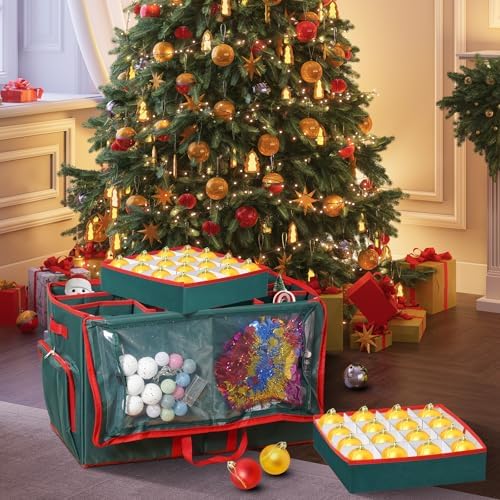 Christmas Ornament Storage Box,2-in-1 Christmas ornament organizer - Image 5