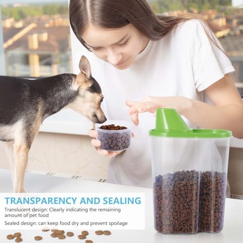 SenseYo 3 Pack 2lb 2.5L Pet Food Storage Container with Measuring Cup BPA Free for Small Dog, Cat, Bird (Blue Pink Green) - Image 7