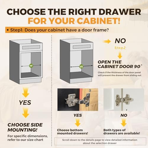 Pull Out Drawers for Cabinet Wood 24" W x 22" D Slide Out Organizer - Image 4