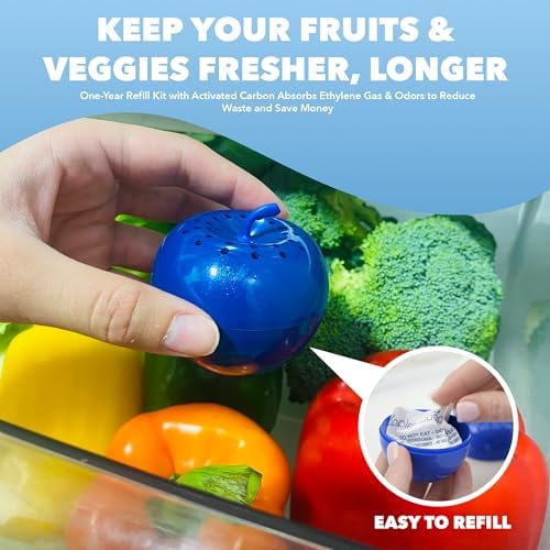 Bluapple Produce Saver Ethylene Gas Absorber with Activated Carbon, 1 Year Supply, Keeps Fresh Fruits & Vegetables Longer - Produce Saver for Kitchen - 8-Packets, 13g Total (Active Formula + Carbon) - Image 6