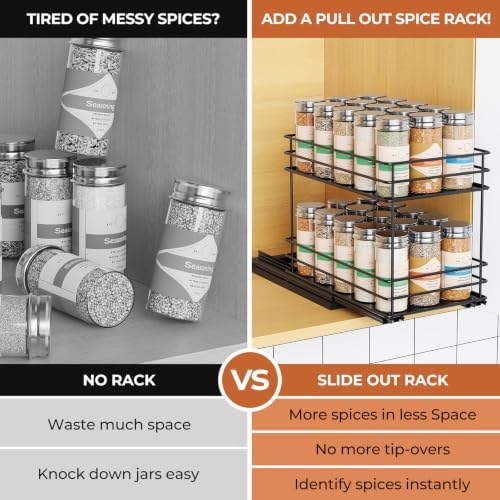 Mystozer Pull Out Spice Rack Organizer for Cabinet, Slide Out Spice Racks - Image 5