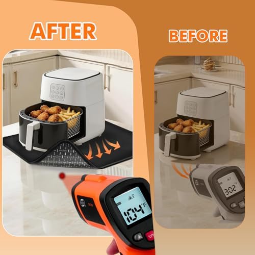 Non-slip Air Fryer Mats for Countertop, 2mm Thick, 18x15 in, Black - Image 5