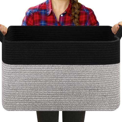OIASKET 65L Extra Large Blanket Basket Living Room, 19.7"x15.8"x11.8" by OIASKET