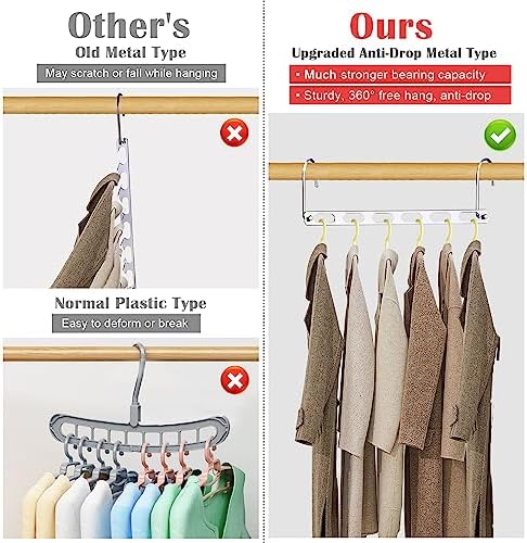 12 Pack Space Saving Hangers for Clothes: Collapsible Metal Hanger - Image 2