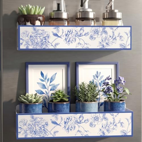 Beeveer 2 Pack Floral and Bird Magnetic Fridge Shelf Spice Rack by Beeveer