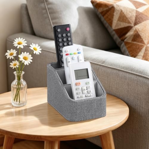 Remote Control Holder, Small Desk Organizer TV Remote Caddy (Gray) - Image 4