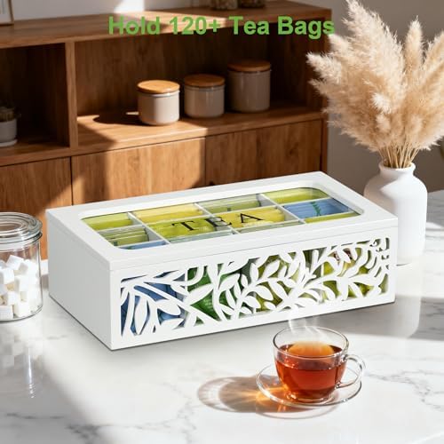 Wooden Tea Box Organizer,12-Slot Tea Bag Storage - Image 3