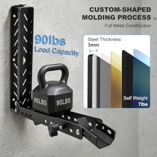 CXRCY Bike Swivel Rack, Wall-Mounted, 90 lb Capacity - Image 6