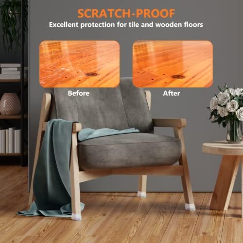 BAIPOK 16Pcs Square Chair Leg Floor Protectors for Hardwood Floors - Image 5