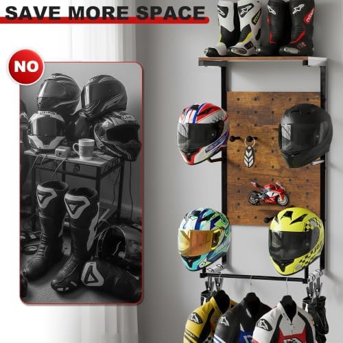 Motorcycle Helmet Wall Mount, 4-Helmet Capacity - Image 3