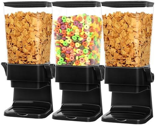 Cereal Dispenser Countertop Large Cereal Containers Storage Black,3 pack by Mivvosakuki