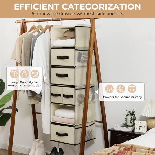 GRANNY SAYS Hanging Closet Organizer, 5 Drawers, 6 Shelves, 6 Pockets - Image 5