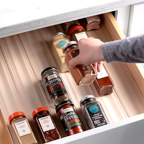 YouCopia SpiceLiner Adjustable Spice Drawer Liner, 10ft Roll, Sandstone, Seasoning and Spices Bottle Organizer Insert (Pack of 6) - Image 5