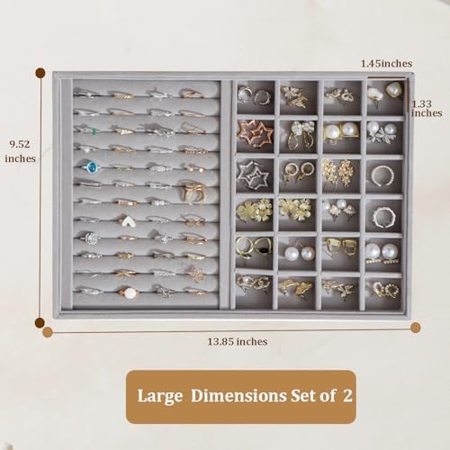 Large Velvet Jewelry Tray Display Drawer Inserts 2 Pack - Image 4