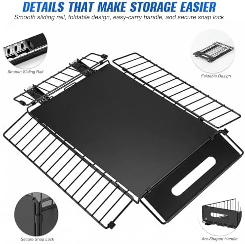 Pull Out Cabinet Organizer, No Drill Slide Out Drawer 2 Pack Black - Image 6